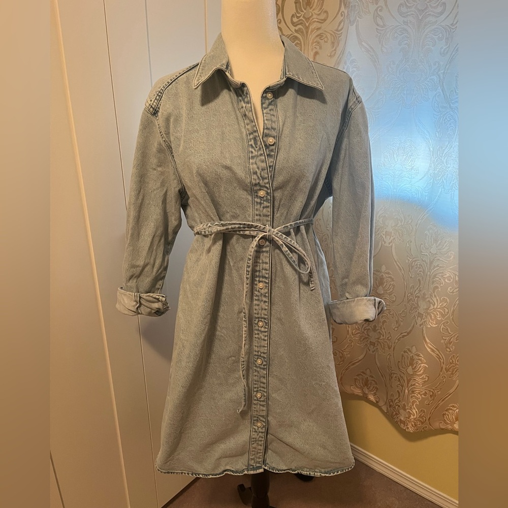 H&M Light Blue Denim Maternity Dress